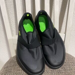 Black and Green Slip-On Shoes